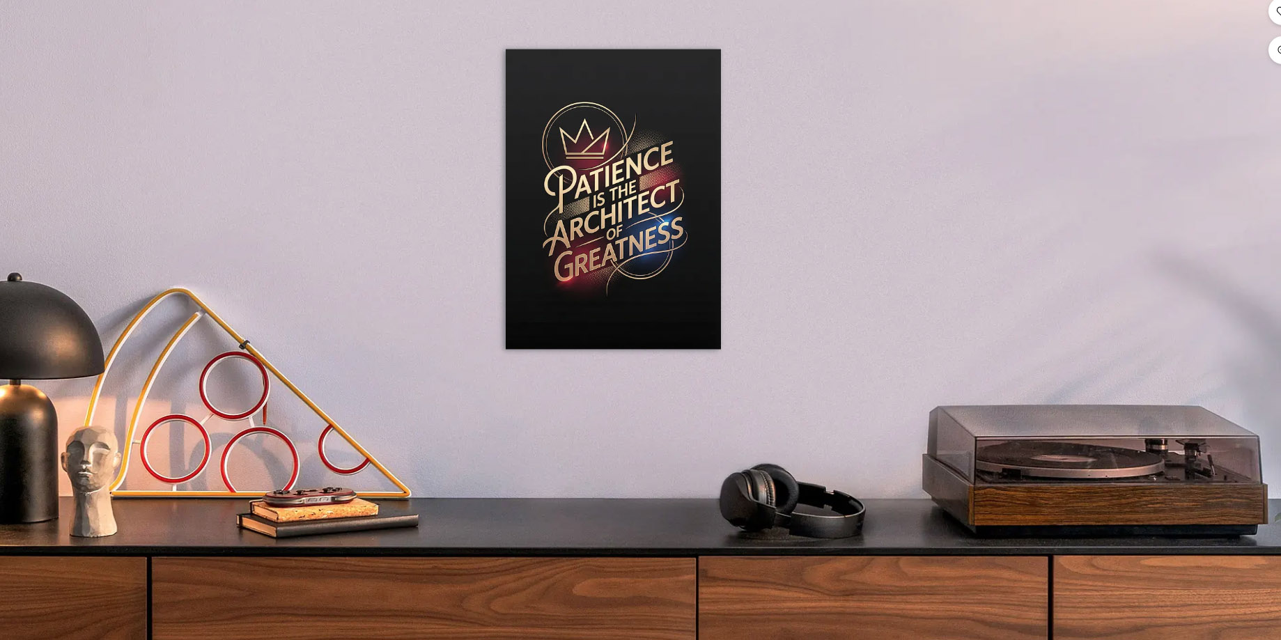 Patience is the Architect of Greatness — metal poster wall art by Lineer
